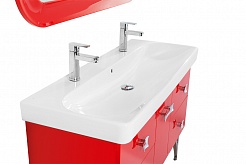 Водолей Мебель для ванной "Астрид 120" красная, 5 ящиков – фотография-7